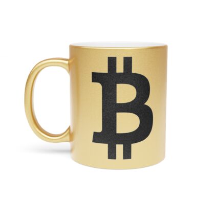 Bitcoin Ceramic Tea Coffee Mugs Gold Metallic 11oz
